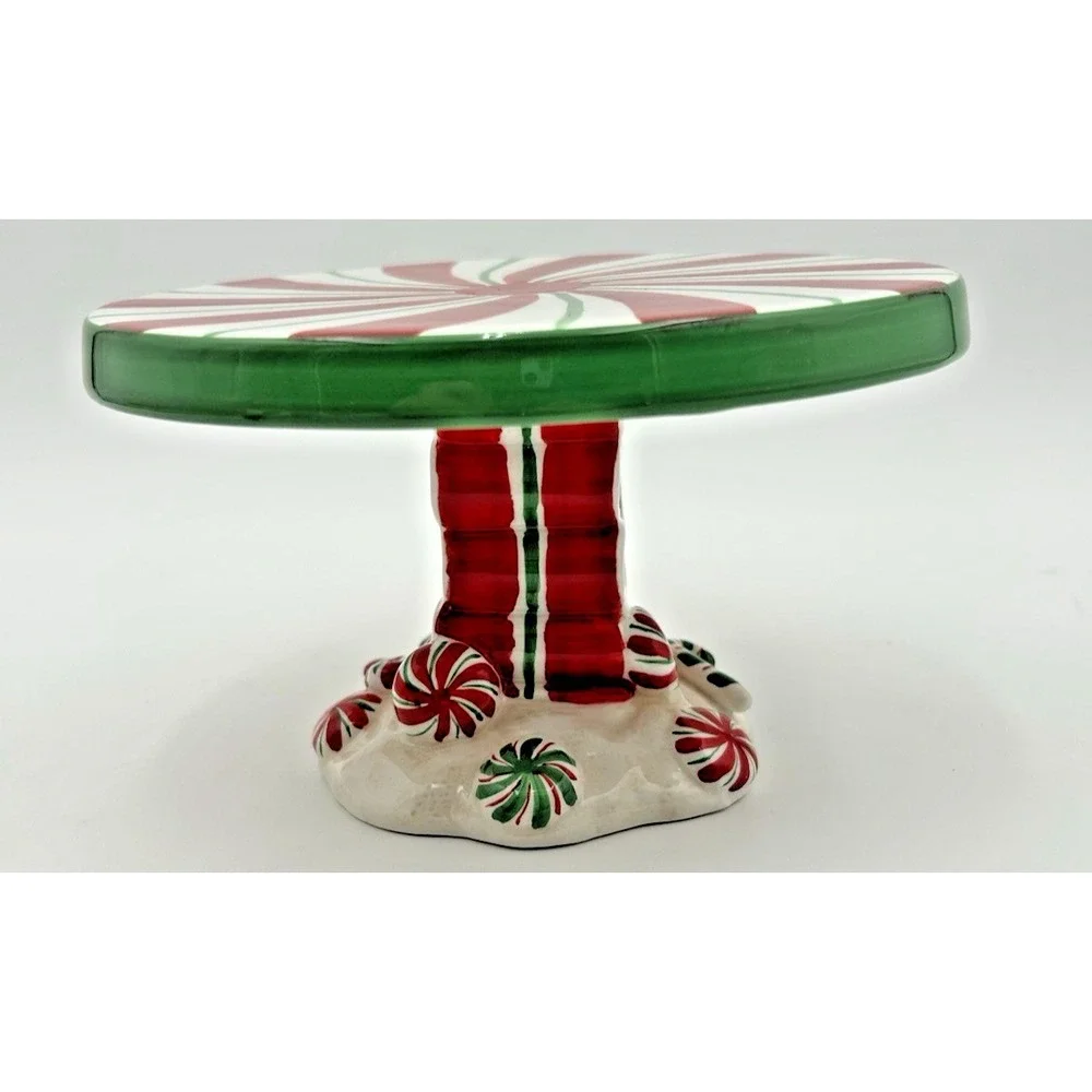 St. Nicholas Square Candy Greetings Collection Pedestal Cake Stand Christmas